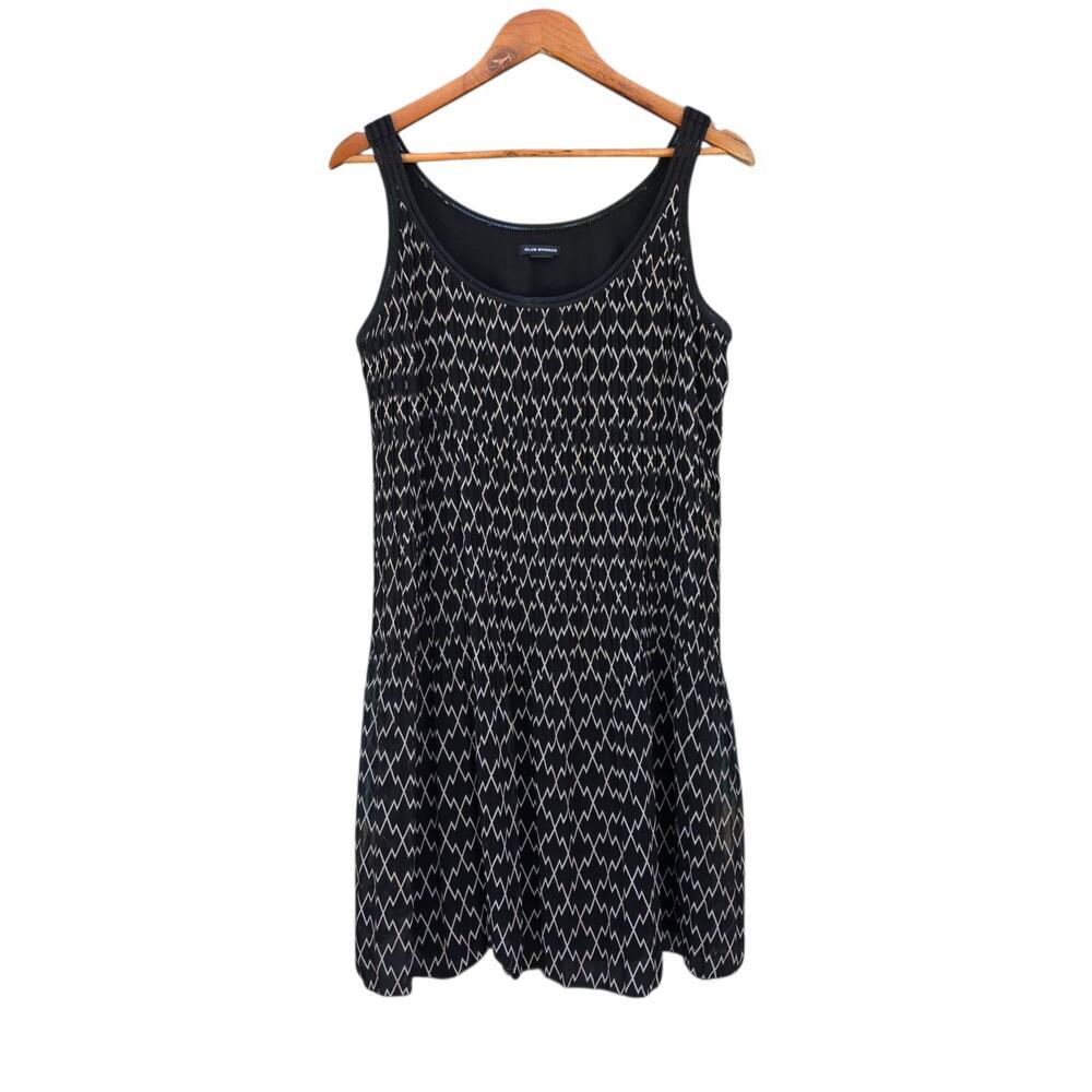 Club Monaco Pleated Resort Tank Dress Black Size Mediium